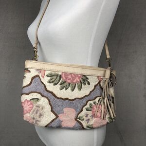 VTG MARCO AVANE Crewel Wool‎ Tapestry Crossbody Bag Tassel Geode Cottage EUC